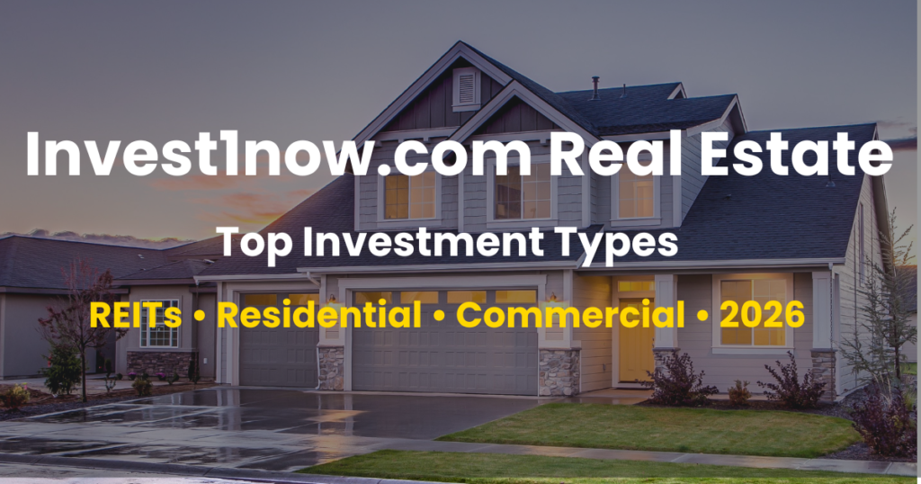 Types of real estate investments on Invest1now.com 2026