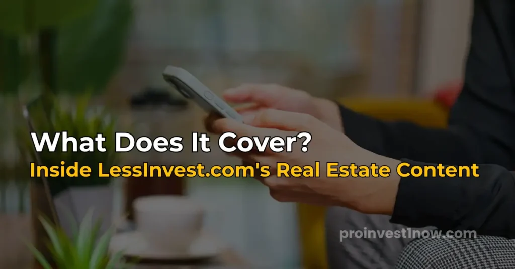 lessinvest.com real estate content topics covered 2026