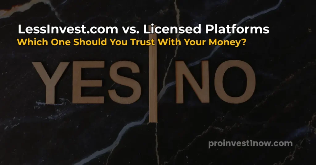 lessinvest.com vs licensed real estate platforms comparison