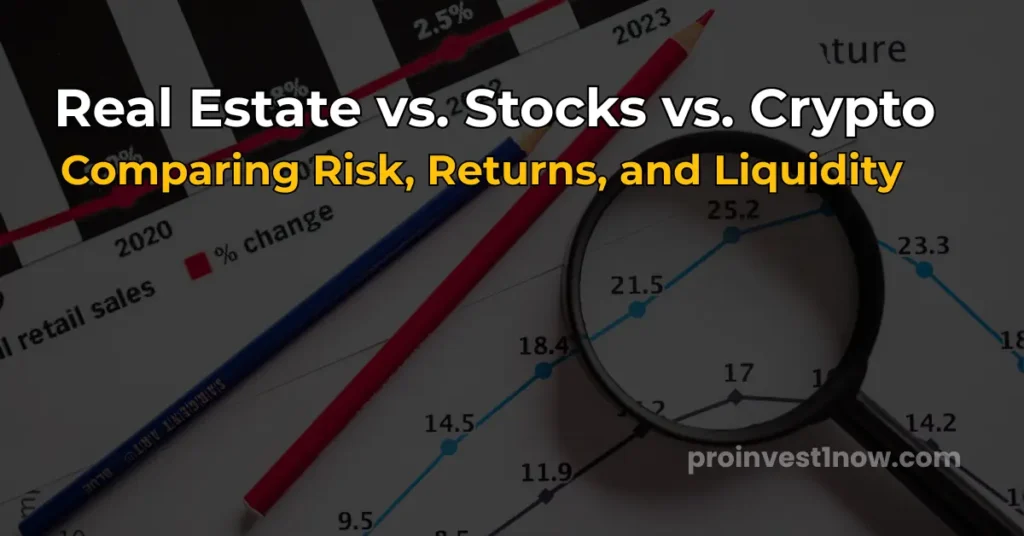 real estate vs stocks vs crypto investment comparison 2026