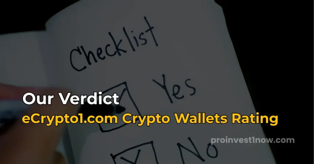 ecrypto1.com crypto wallets verdict rating 2026