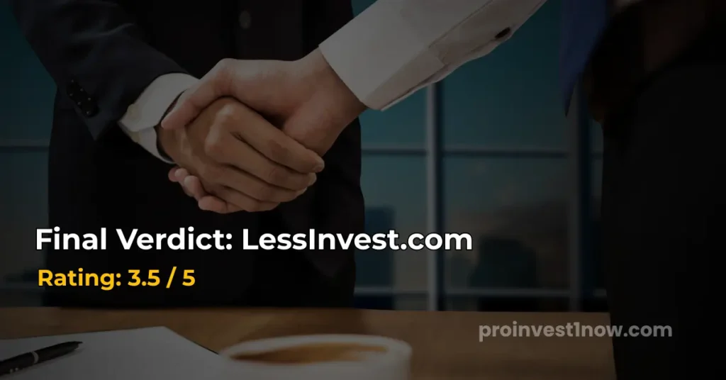 lessinvest.com final verdict rating 2026